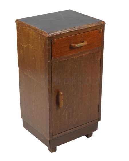 Period Black Top Bedside cabinet 
